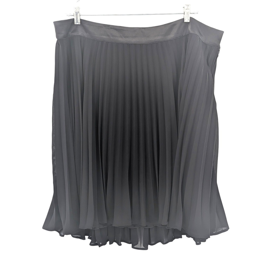Torrid Black Pleated Chiffon Skirt Plus Size 20 Lined Side Zip Flowy